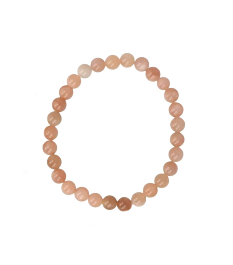 Roze Maansteen kogelarmband 4mm