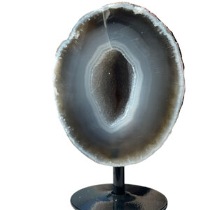 Agaat op Standaard met Druzy – Balans, Bescherming & Glans