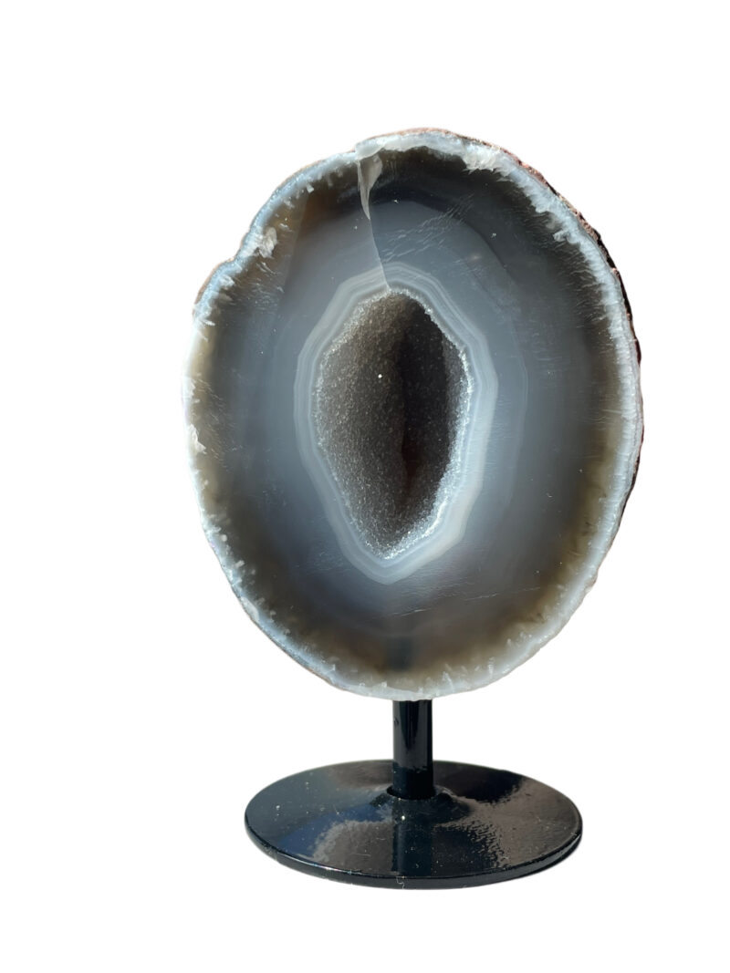 Agaat op Standaard met Druzy – Balans, Bescherming & Glans