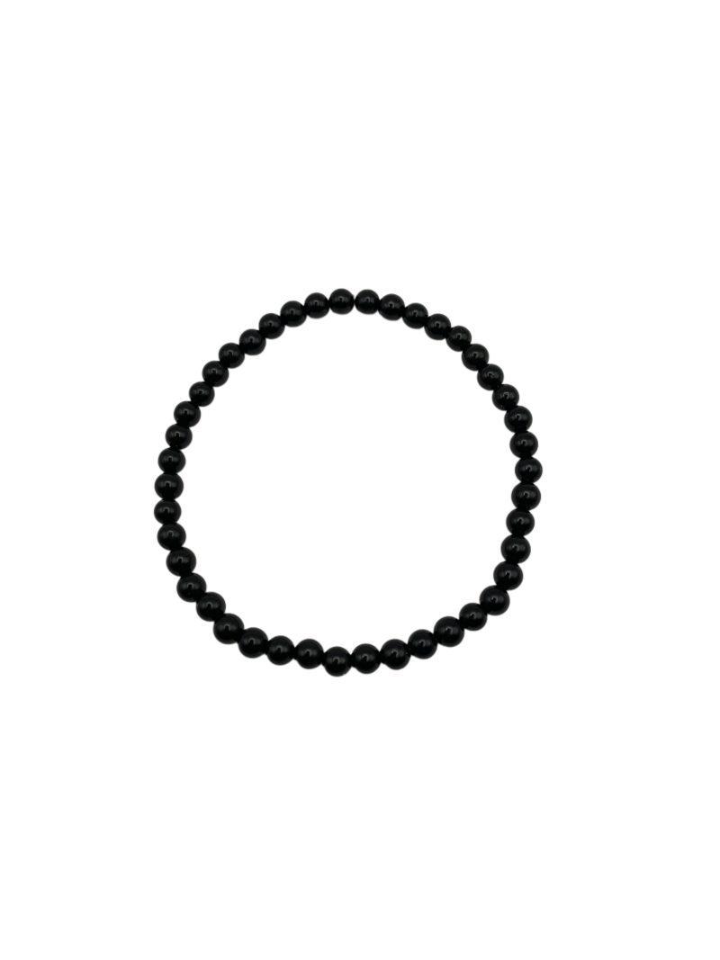 Zwarte Toermalijn kogelarmband 4 mm