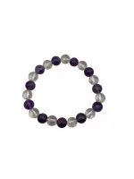 Bergkristal-Amethist kogelarmband 8 mm