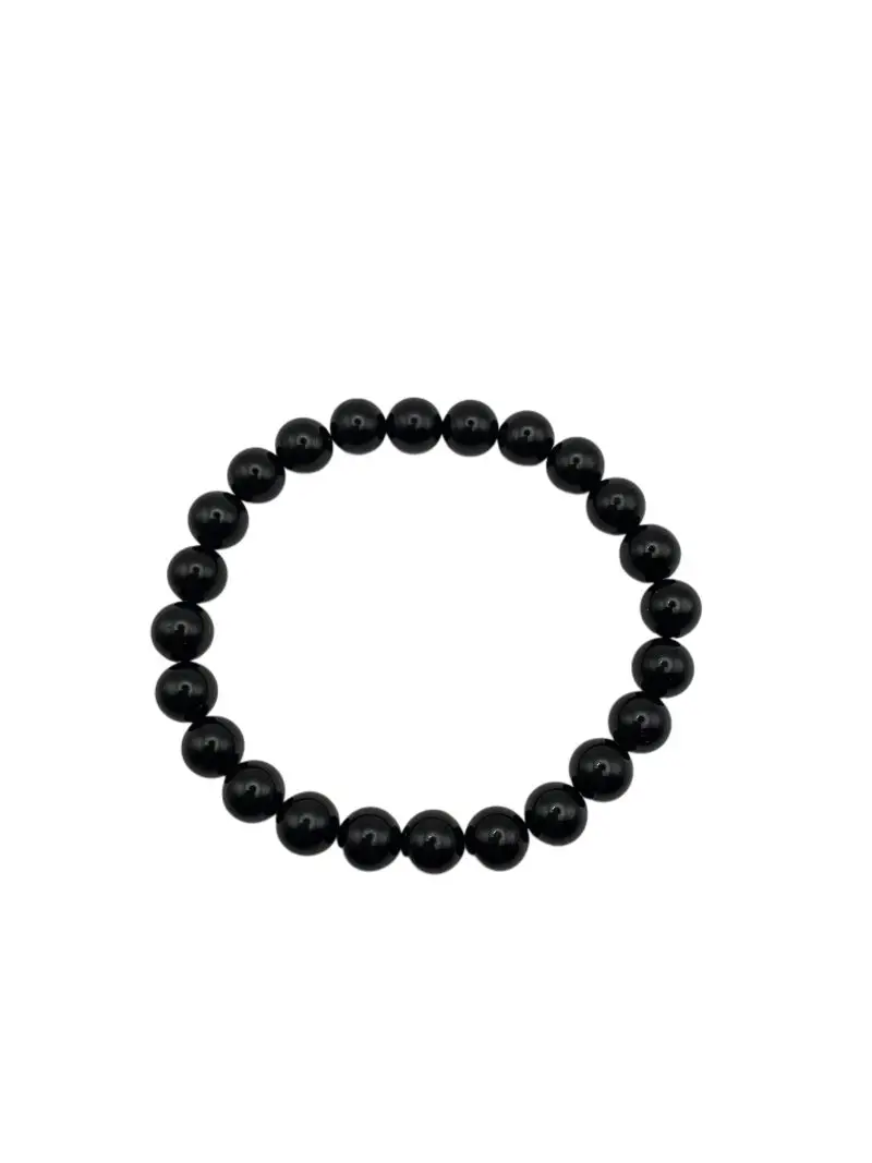 Zwarte toermalijn kogelarmband 8 mm