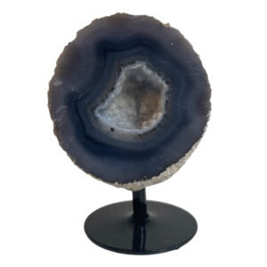 Blauwe agaat witte druzy
