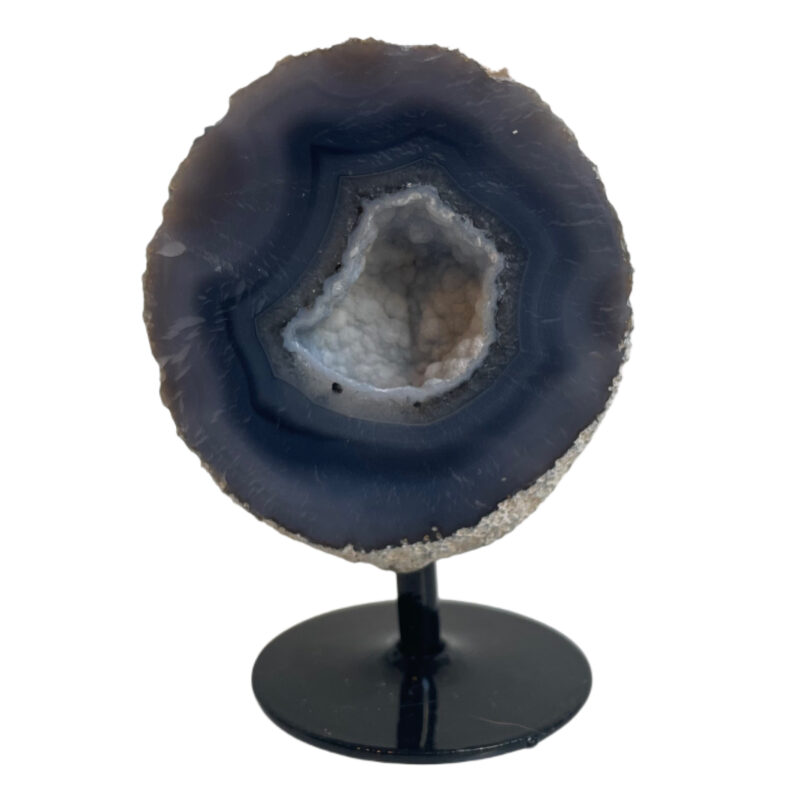 Blauwe agaat witte druzy
