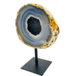 Blauwe agaat zwarte druzy