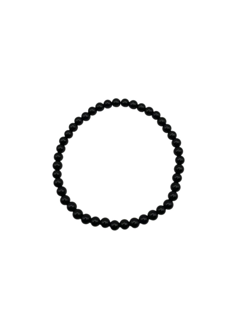 Zwarte Toermalijn kogelarmband 4 mm