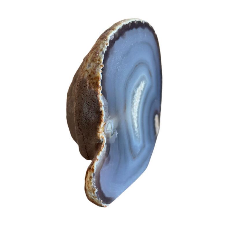 Agaat blauw op standvlak zij