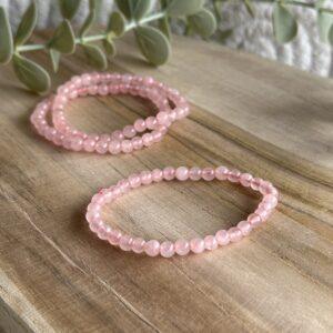 Rozenkwarts Armband kind 4mm