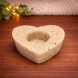 bergkristal waxinelichthouder hart