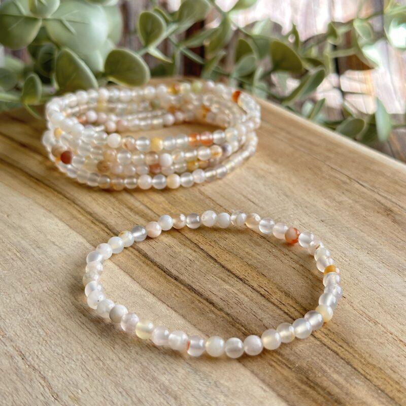 Bloem agaat kralenarmband