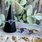 Hart amethist ringen verstelbaar