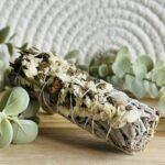 Witte salie smudge met witte sinuata