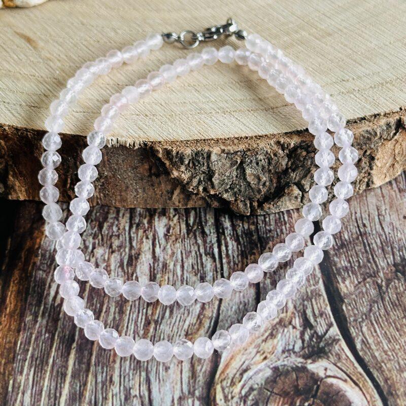 rozenkwarts facet ketting